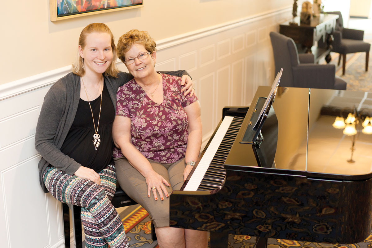 mother and daughter at piano