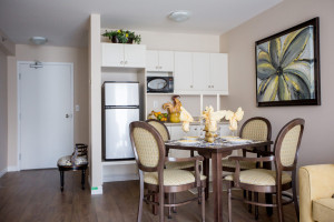 kitchen and dining area